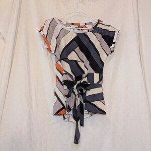 Banana Republic multi-colored shirt with tie strap (small)